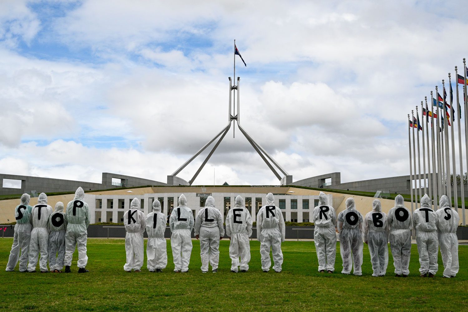 STOP KILLER ROBOTS ON PARLIAMENT LAWNS