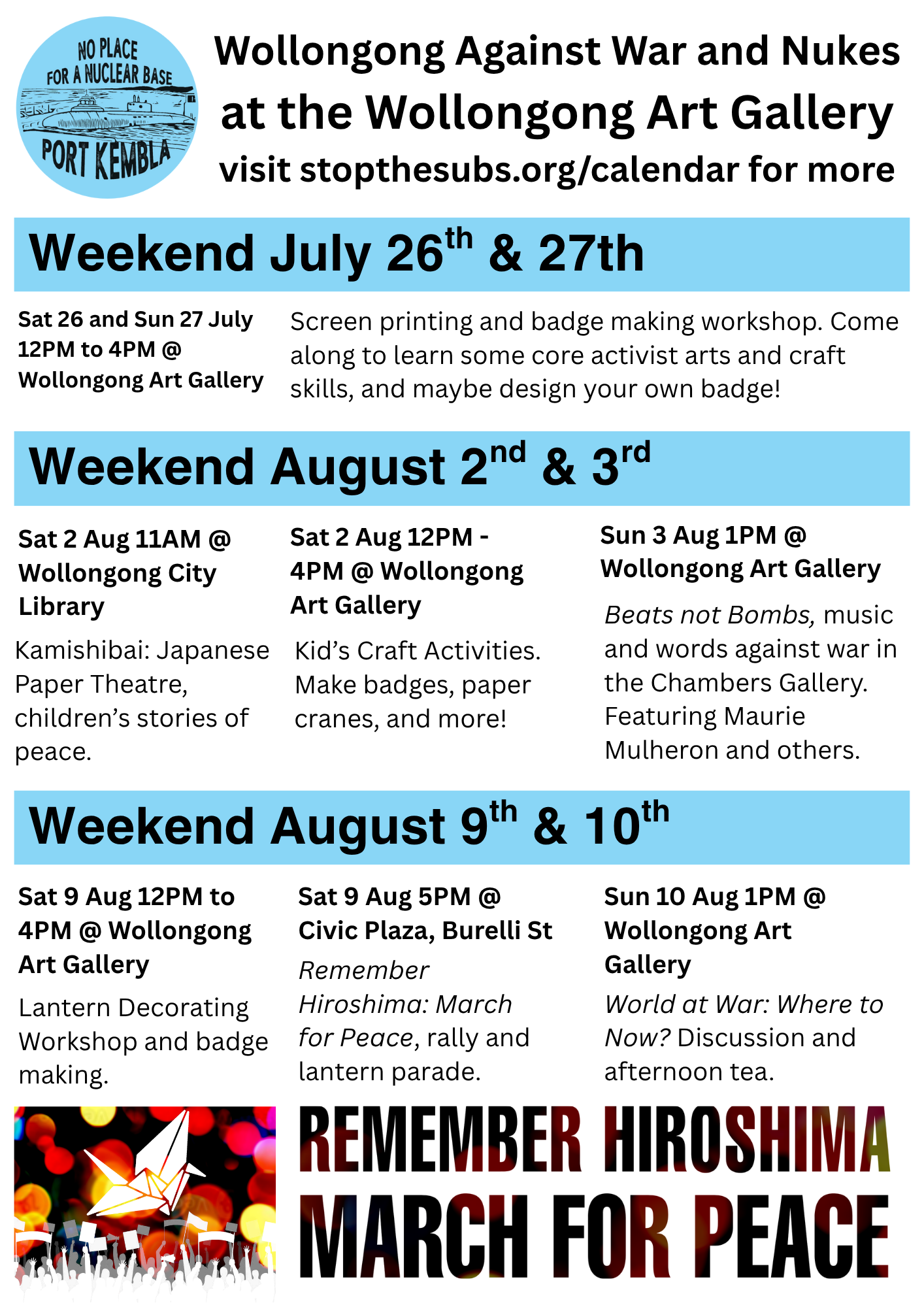 WAWAN @ the Art Gallery Calendar (1)